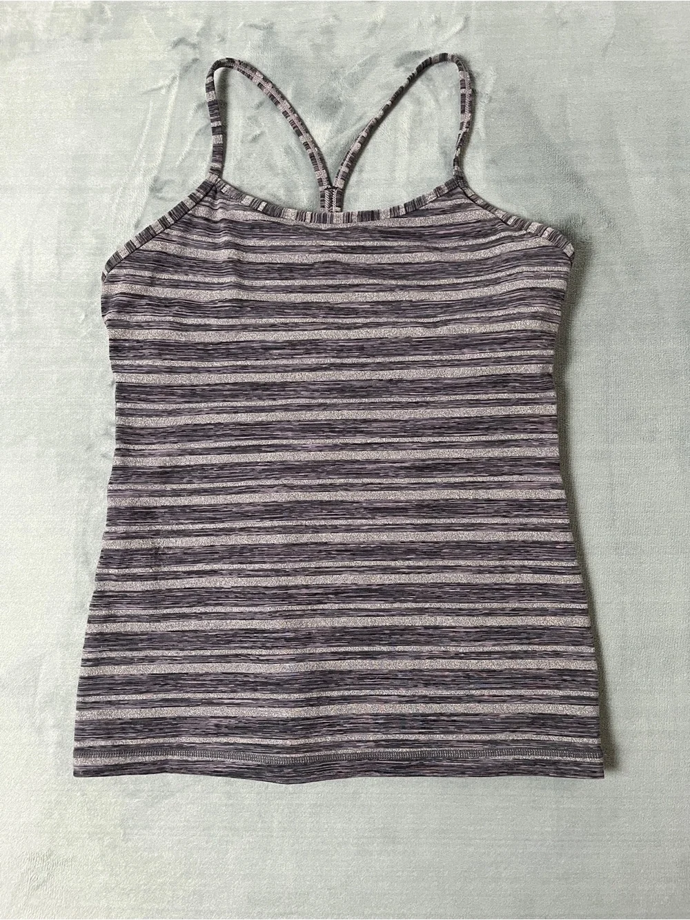 Lululemon Power Y Tank Women’s Size 8 Gray Striped
